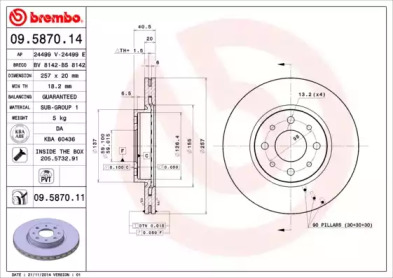 Тормозной диск A.B.S. 09.5870.14