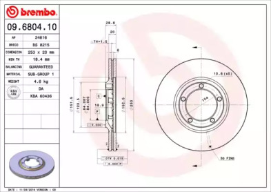 Тормозной диск A.B.S. 09.6804.10