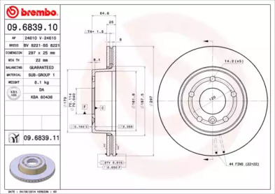 Тормозной диск A.B.S. 09.6839.10