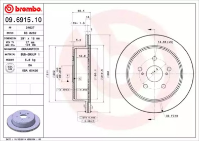 Тормозной диск A.B.S. 09.6915.10