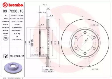 Тормозной диск A.B.S. 09.7226.11