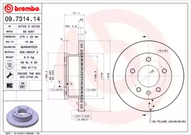 Тормозной диск A.B.S. 09.7314.14