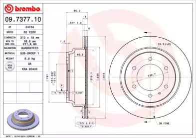 Тормозной диск A.B.S. 09.7377.10