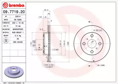 Тормозной диск A.B.S. 09.7719.20