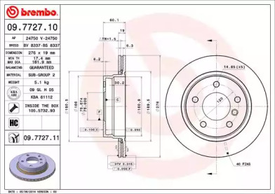 Тормозной диск A.B.S. 09.7727.11