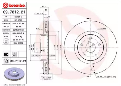 Тормозной диск A.B.S. 09.7812.21