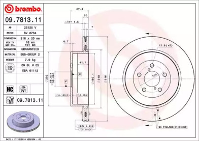 Тормозной диск A.B.S. 09.7813.11