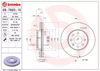 Тормозной диск A.B.S. 09.7820.10