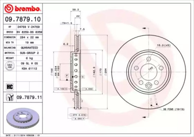 Тормозной диск A.B.S. 09.7879.10