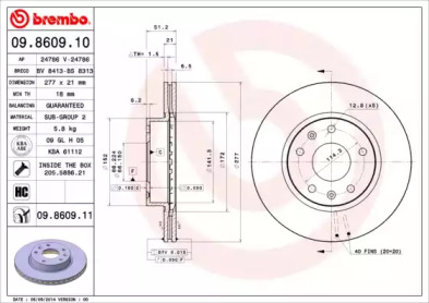 Тормозной диск A.B.S. 09.8609.11