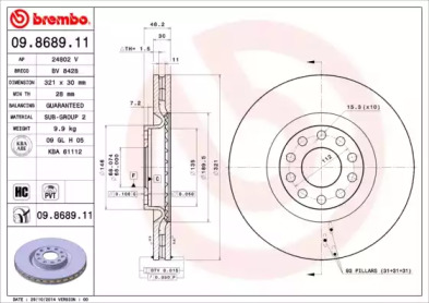 Тормозной диск A.B.S. 09.8689.11