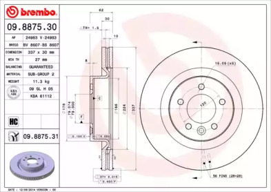 Тормозной диск A.B.S. 09.8875.31