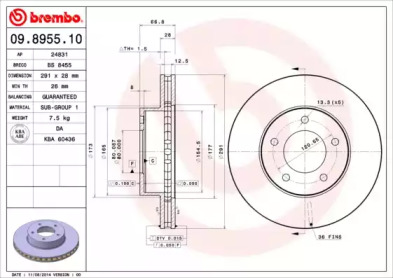 Тормозной диск A.B.S. 09.8955.10