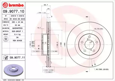 Тормозной диск A.B.S. 09.9077.11