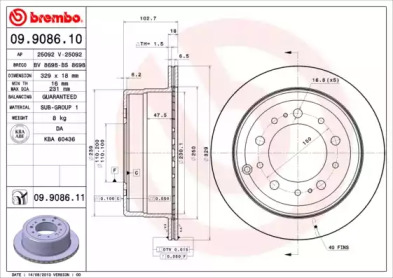 Тормозной диск A.B.S. 09.9086.10