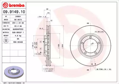 Тормозной диск A.B.S. 09.9149.10