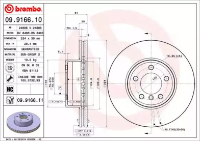 Тормозной диск A.B.S. 09.9166.11