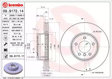 Тормозной диск A.B.S. 09.9172.11