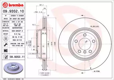 Тормозной диск A.B.S. 09.9352.11