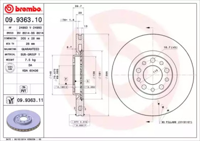 Тормозной диск A.B.S. 09.9363.11