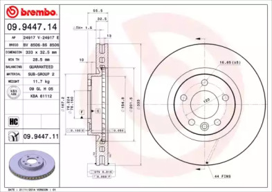 Тормозной диск A.B.S. 09.9447.14