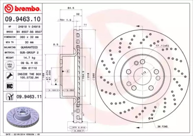 Тормозной диск A.B.S. 09.9463.10