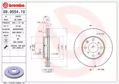 Тормозной диск A.B.S. 09.9554.10