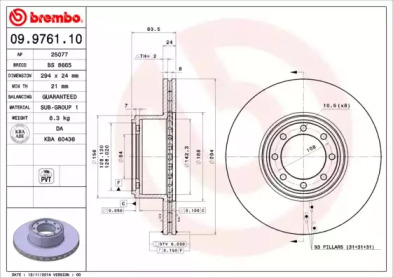 Тормозной диск A.B.S. 09.9761.10