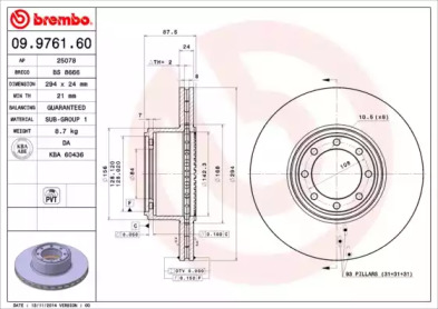 Тормозной диск A.B.S. 09.9761.60