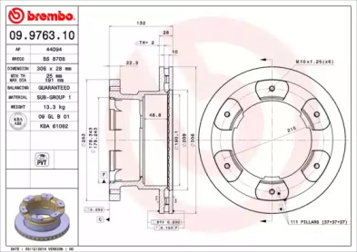 Тормозной диск A.B.S. 09.9763.10