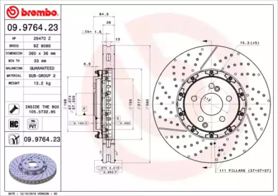 Тормозной диск A.B.S. 09.9764.23