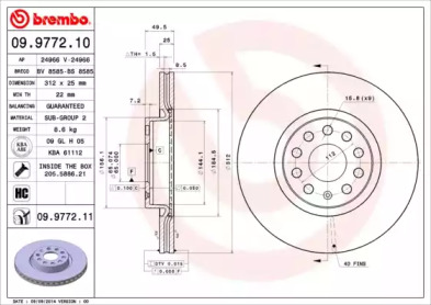 Тормозной диск A.B.S. 09.9772.11