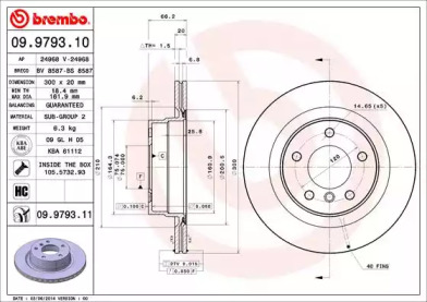 Тормозной диск A.B.S. 09.9793.11