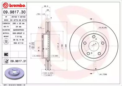 Тормозной диск A.B.S. 09.9817.31