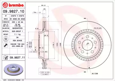 Тормозной диск A.B.S. 09.9827.11