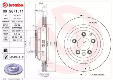 Тормозной диск A.B.S. 09.9871.11