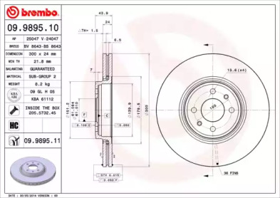 Тормозной диск A.B.S. 09.9895.11