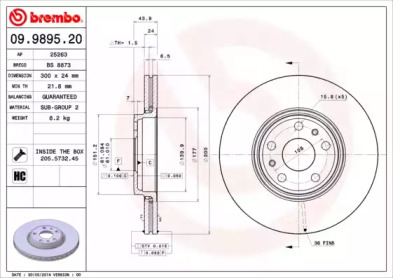 Тормозной диск A.B.S. 09.9895.20