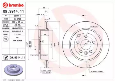 Тормозной диск A.B.S. 09.9914.11