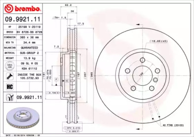 Тормозной диск A.B.S. 09.9921.11