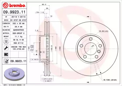 Тормозной диск A.B.S. 09.9923.11