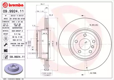 Тормозной диск A.B.S. 09.9924.11