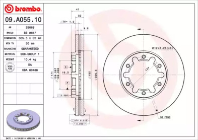 Тормозной диск A.B.S. 09.A055.10