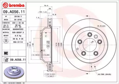 Тормозной диск A.B.S. 09.A056.11