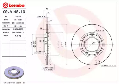 Тормозной диск A.B.S. 09.A145.10