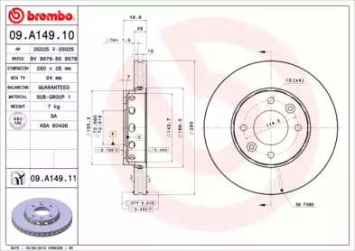 Тормозной диск A.B.S. 09.A149.10