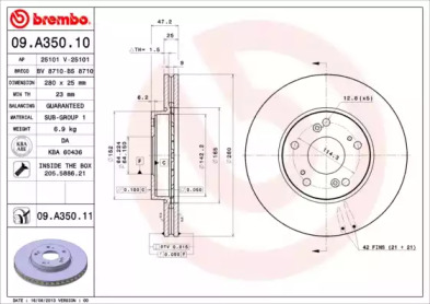 Тормозной диск A.B.S. 09.A350.11