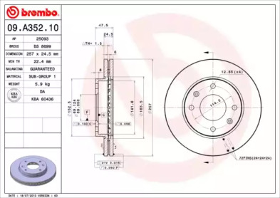 Тормозной диск A.B.S. 09.A352.10