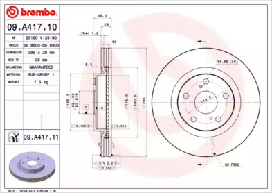 Тормозной диск A.B.S. 09.A417.11