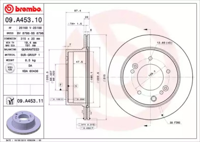 Тормозной диск A.B.S. 09.A453.11